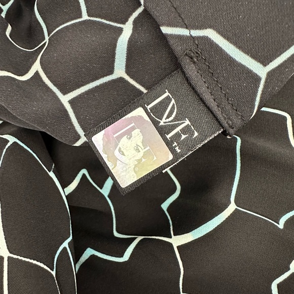 DVF Black & Blue EDNA Silk Print Dress, NWT - Picture 8 of 8